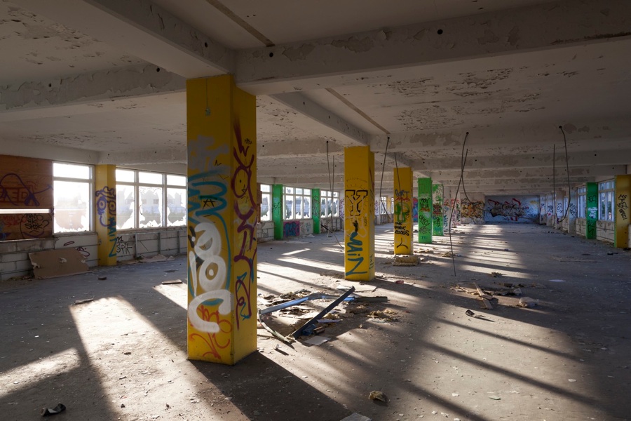 Industribygning ruin graffiti